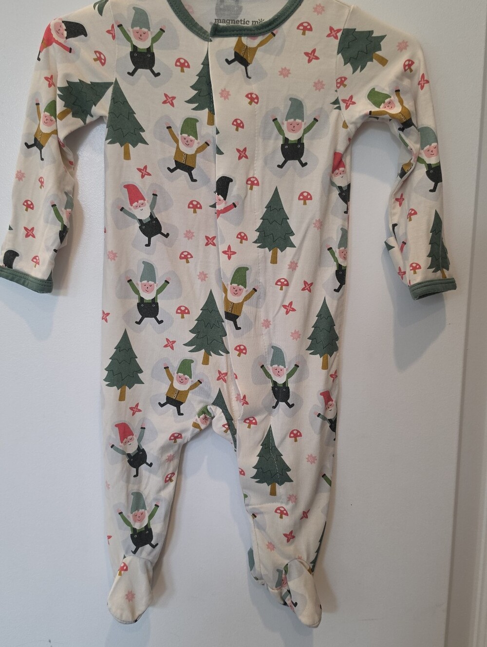 Magnetic Me Footed Baby Pajama Sleeper Gnome for Holidays Christmas NB